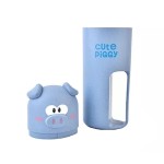 Toothbrush holder for travel, piggy shape, blue color, model P10B